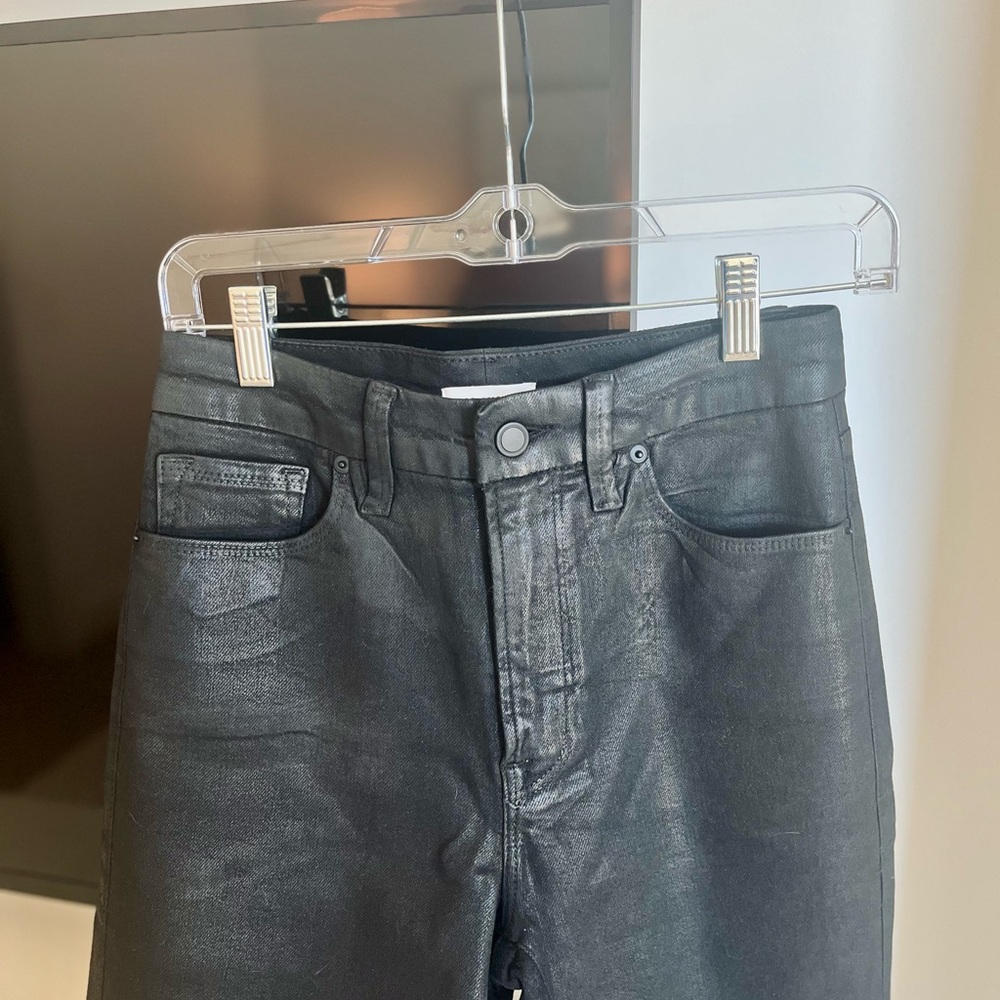 GOOD AMERICAN Good Leg classic coated high waist straight leg jean - Picture 2 of 5